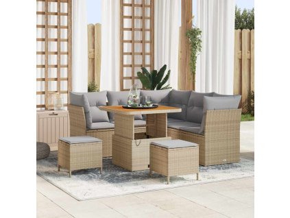 Sada zahradních pohovek 8 pcs Béžová polyratan 3361482