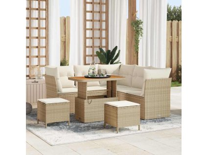 Sada zahradních pohovek 8 pcs Béžová polyratan 3361486