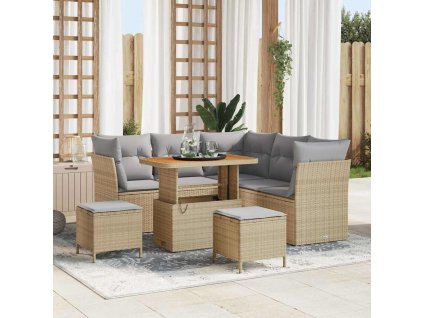 Sada zahradních pohovek 8 pcs Béžová polyratan 3361487