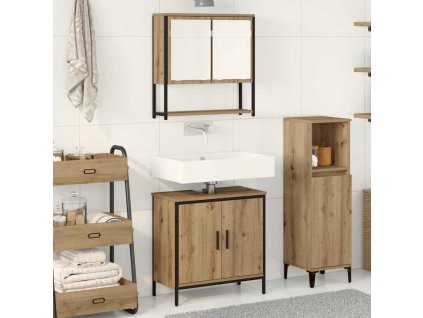 Sada koupelnového nábytku se dveřmi 2 pcs Hnědá 60 x 30 x 60 cm 3334323