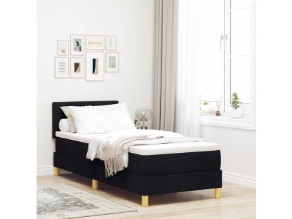 LED box pružinová postel s matrací Černá 80 x 200 cm textil 3342473