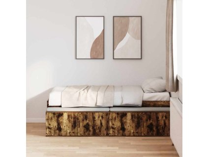 Rám postele Kouřový dub 100 x 200 cm kompozitní dřevo 3335185