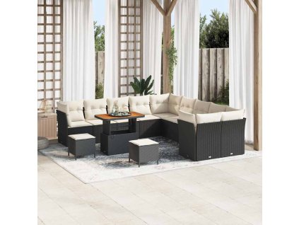 Sada zahradních pohovek 13 pcs Černá polyratan 3361545