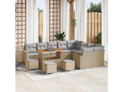 Sada zahradních pohovek 13 pcs Béžová polyratan 3361662