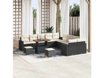 Sada zahradních pohovek 13 pcs Černá polyratan 3361675