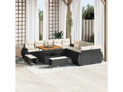 Sada zahradních pohovek 13 pcs Černá polyratan 3361925