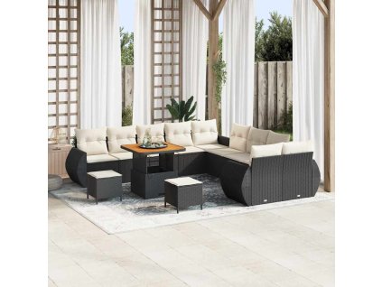 Sada zahradních pohovek 13 pcs Černá polyratan 3361930