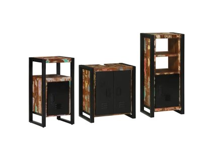 Sada koupelnového nábytku 3 pcs Hnědá Masivní obnovované dřevo 3305625