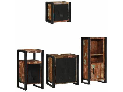 Sada koupelnového nábytku 4 pcs Hnědá Masivní obnovované dřevo 3305637