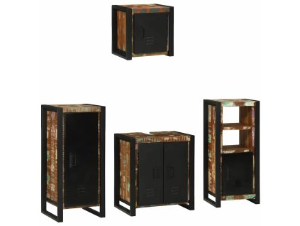 Sada koupelnového nábytku 4 pcs Hnědá Masivní obnovované dřevo 3305655