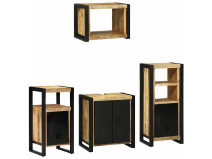 Sada koupelnového nábytku 4 pcs Hnědá Masivní obnovované dřevo 3305672