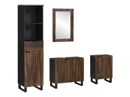 Sada koupelnového nábytku 4 pcs Bílá Masivní hrubé dřevo mango 3310056