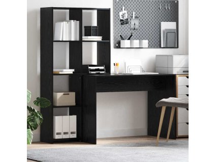 Stůl s policí Černý dub 138.5 x 55 x 143 cm Kompozitní dřevo 3337250