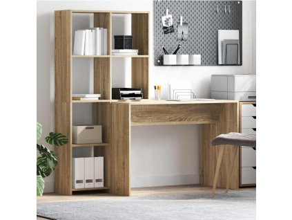Stůl s policí Sonoma dub 138,5 x 55 x 143 cm kompozitní dřevo 3337251