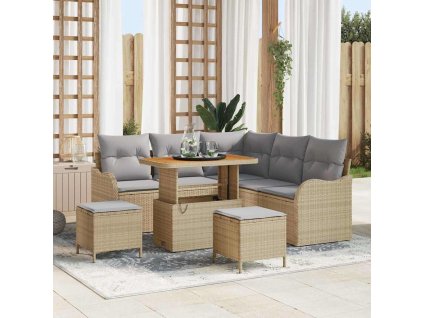 Sada zahradních pohovek 8 pcs Béžová polyratan 3362267