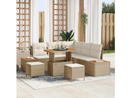 Sada zahradních pohovek 8 pcs Béžová polyratan 3362916