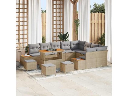 Sada zahradních pohovek 13 pcs Béžová polyratan 3362962