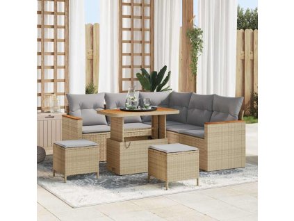 Sada zahradních pohovek 8 pcs Béžová polyratan 3363047