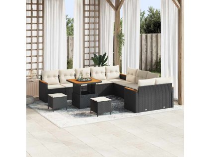 Sada zahradních pohovek 13 pcs Černá polyratan 3363100