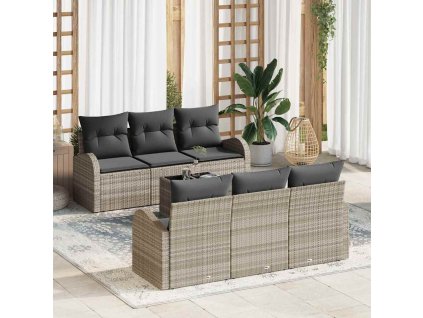 Sada zahradních pohovek Světle šedá 55 x 55 x 37 cm polyratan 3345932