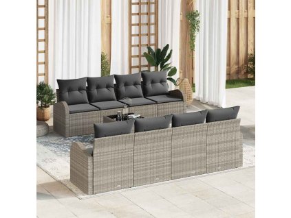 Sada zahradních pohovek Světle šedá 55 x 55 x 37 cm polyratan 3345972