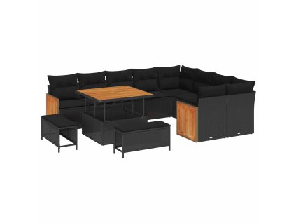 Sada zahradních pohovek 12 pcs Černá 100 x 100 x 71 cm 3363334