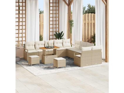 Sada zahradních pohovek s polštářem 13 pcs Béžová a krémová 3364536