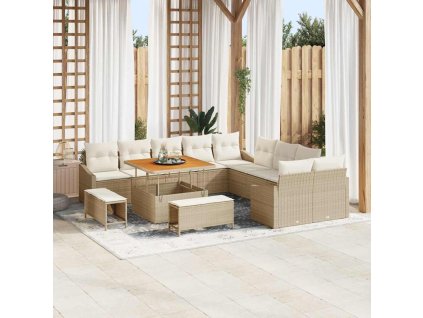 Sada zahradních pohovek s polštářem 13 pcs Béžová a krémová 3364656