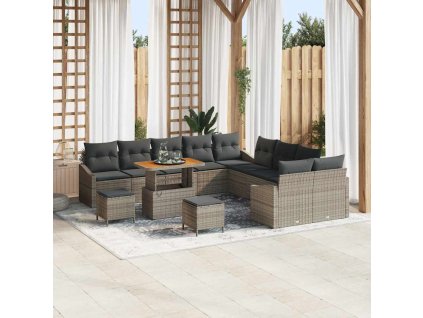 Sada zahradních pohovek 13 pcs Světlá šedá a tmavá šedá 3364668