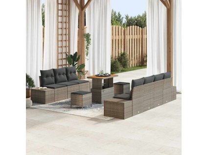 Sada zahradních pohovek 10 pcs Světlá šedá a tmavá šedá 3364703