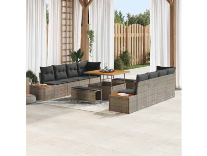 Sada zahradních pohovek 11 pcs Světlá šedá a tmavá šedá 3364848