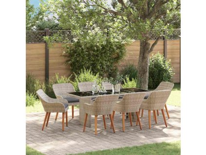 Jídelní souprava 9 pcs Světle šedá 3261634