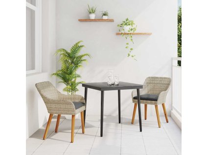 Jídelní souprava Světle šedá Poly ratan 3261705