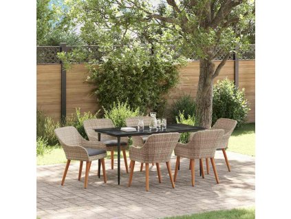 Jídelní souprava Světle šedá Poly ratan 3261709