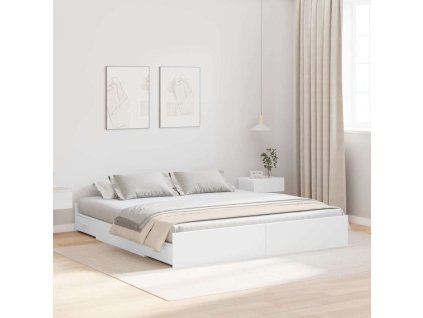 Rám postele s úložným prostorem s čelo Bílá 200 x 200 cm 3335261