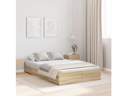 Rám postele s úložným prostorem s čelo Sonoma dub 120 x 200 cm 3335303