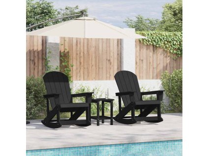 Adirondack Houpací Křesla 2 pcs Černá HDPE 3335836
