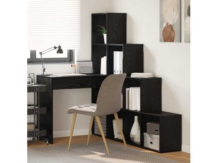 Rohový psací stůl s policí Černý dub 101,5 x 149,5 x 149,5 cm 3337242