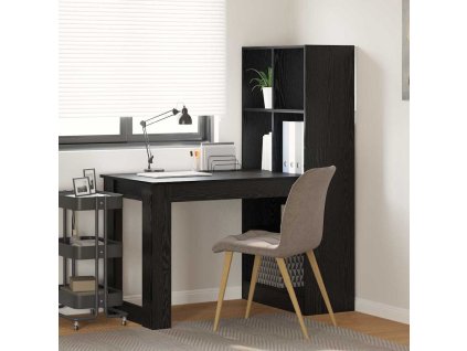 Stůl s policí Černý dub 122 x 67 x 145 cm kompozitní dřevo 3337258