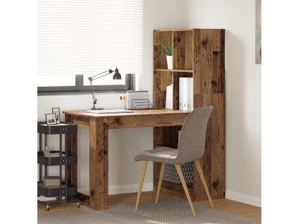 Stůl s policí Staré dřevo 122 x 67 x 145 cm kompozitní dřevo 3337263
