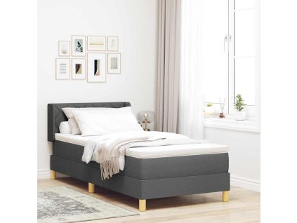 Postel s pružinami s matrací Tmavě šedá 90 x 200 cm textil 3341336