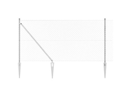 Řetězový plot se sloupy Stříbrná 1.4 x 10 m Ocel 3351207