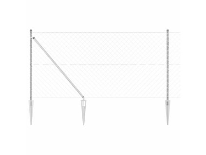 Řetězový plot se sloupy Stříbrná 1.4 x 10 m Ocel 3351215
