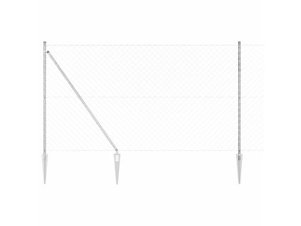 Řetězový plot se sloupy Stříbrná 1.6 x 10 m Ocel 3351217