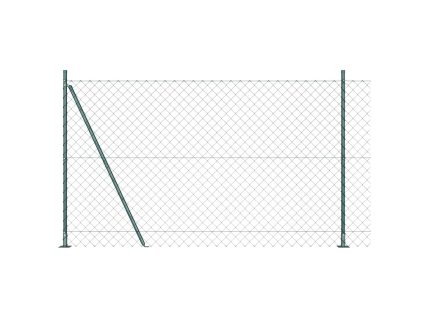 Řetězový plot se sloupy Zelená 1.5 x 10 m Ocel 3351240