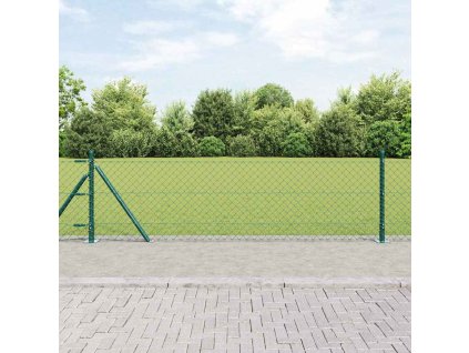 Plotový sloupek. Zelená 25 x 0,6 m (40 x 40 mm síť) Ocel a PVC 3351243