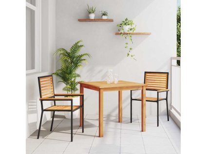 Zahradní jídelní souprava 3 pcs Černá Poly ratan 3365511