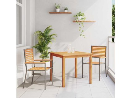 Zahradní jídelní souprava 3 pcs Šedá Poly ratan 3365512