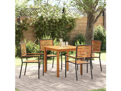 Zahradní jídelní souprava 5 pcs Černá Poly ratan 3365514