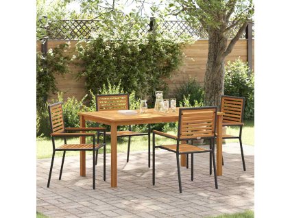 Zahradní jídelní souprava 5 pcs Černá Poly ratan 3365517